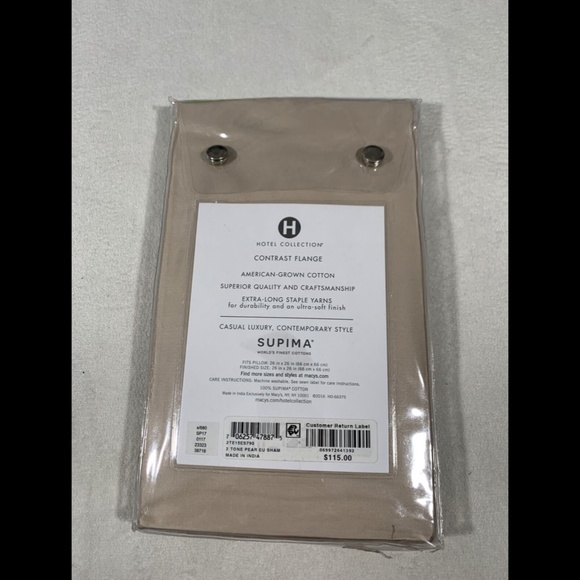 NIB Hotel Collection Contrast Flange (1) European Sham in 2 Tone Pear - Picture 2 of 12